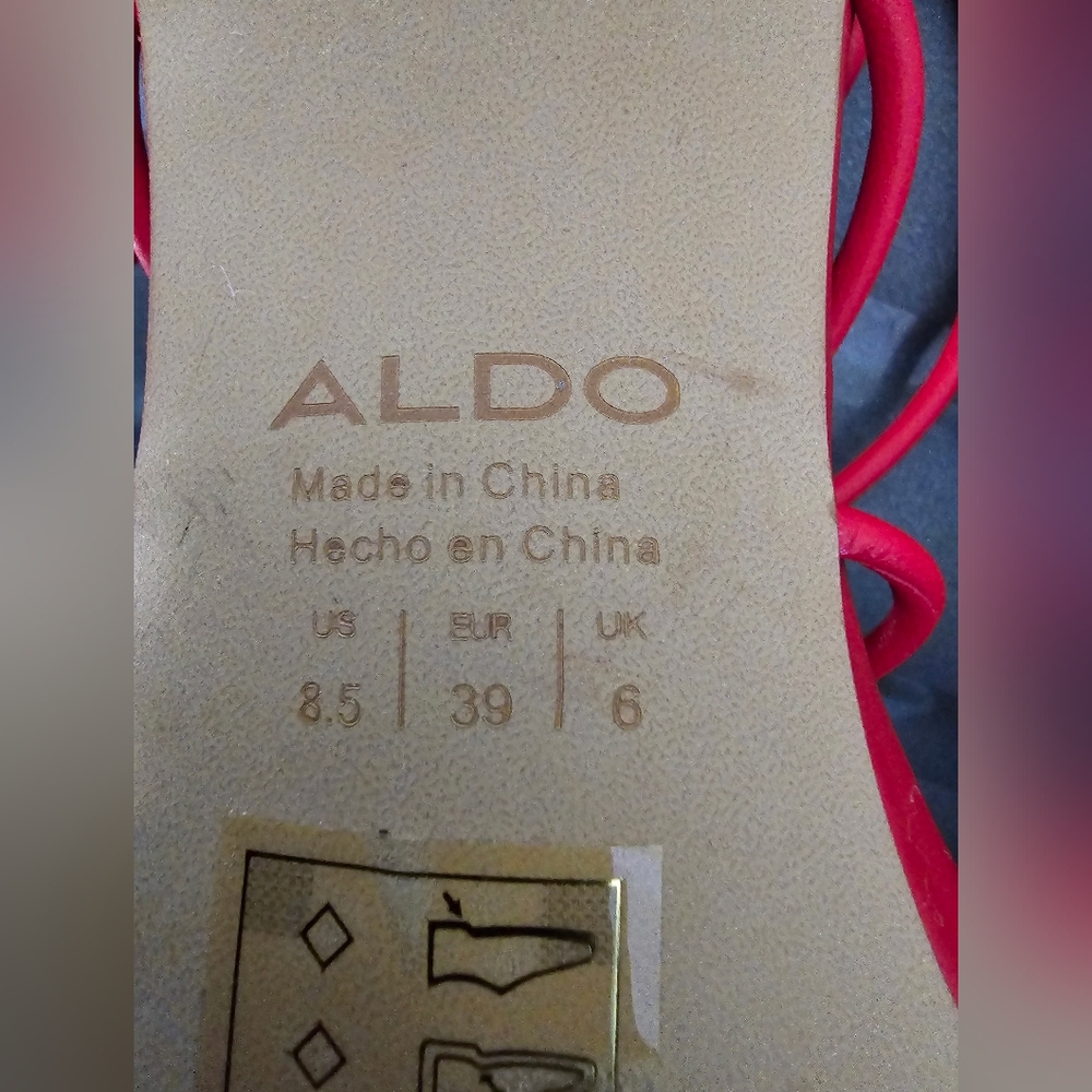 Aldo lace up strappy red heels size 8.5 - Picture 5 of 6